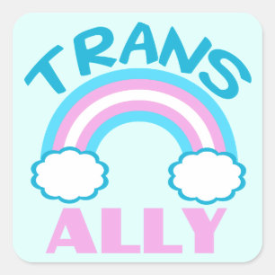 Transgender Ally Vierkante Sticker
