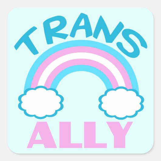Transgender Ally Vierkante Sticker (Voorkant)