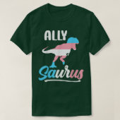 Transgender Allysaurus Dinosaur Flag Ally LGBT Tra T-shirt (Design voorkant)