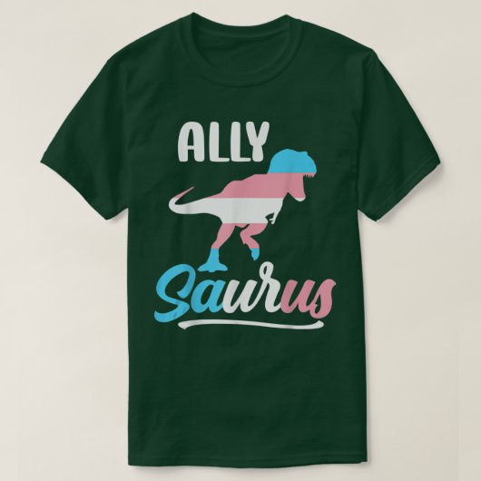 Transgender Allysaurus Dinosaur Flag Ally LGBT Tra T-shirt (Design voorkant)