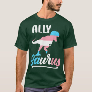 Transgender Allysaurus Dinosaur Flag Ally LGBT Tra T-shirt