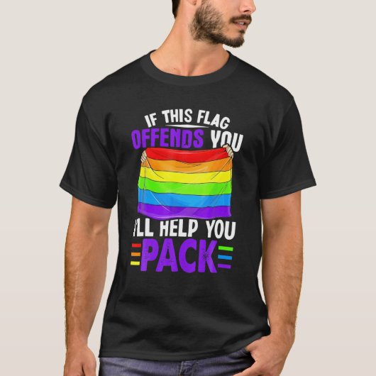 Transgender als deze vlag je aanvalt t-shirt (Voorkant)