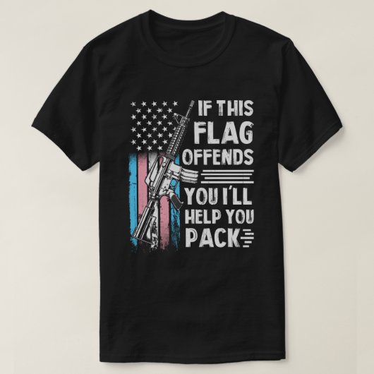 Transgender als deze vlag je aanvalt t-shirt (Design voorkant)