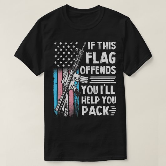 Transgender als deze vlag je schendt AR15 Pistool  T-shirt (Design voorkant)