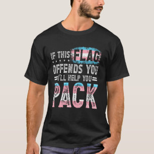 Transgender Als Deze Vlag Je Stoort Trans Regenboo T-shirt
