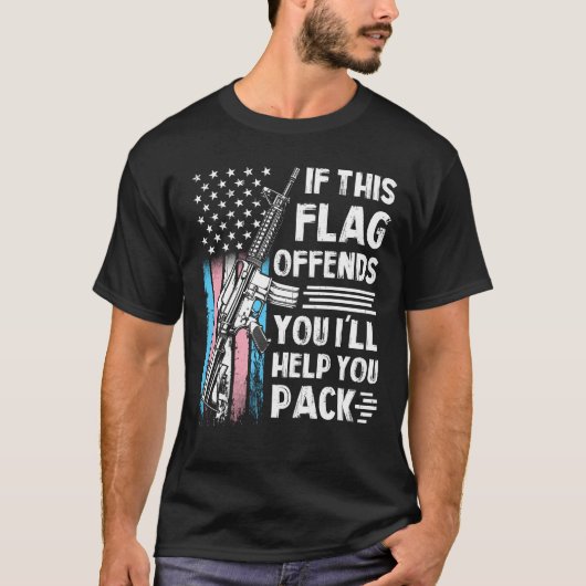 Transgender als deze vlag u AR-15 Pistool aanbiedt T-shirt (Voorkant)