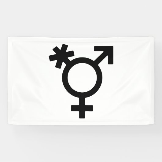 Transgender Alternatief Geslachts Symbool Spandoek (Horizontaal)