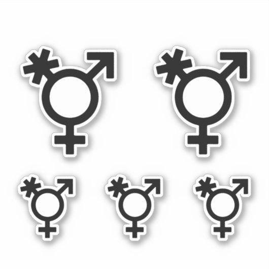 Transgender Alternatief Geslachts Symbool Sticker (Voorkant)