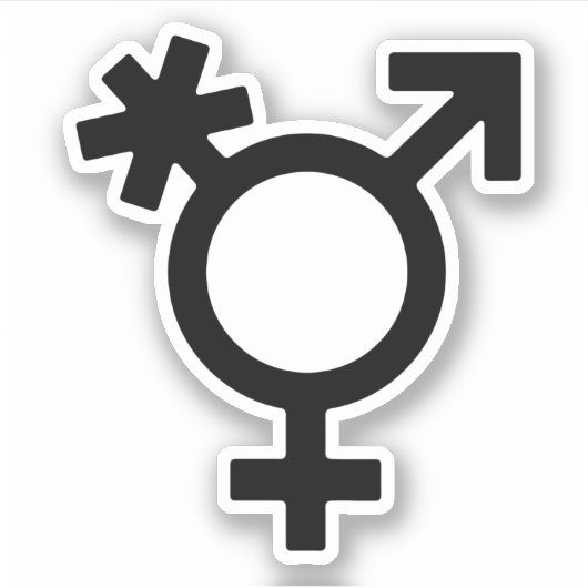 Transgender Alternatief Geslachts Symbool Sticker (Voorkant)
