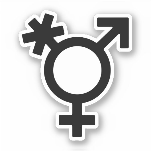 Transgender Alternatief Geslachts Symbool Sticker (Voorkant)