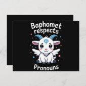Transgender Baphomet respecteert voornaamwoorden T Briefkaart (Voorkant / Achterkant)