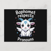 Transgender Baphomet respecteert voornaamwoorden T Briefkaart (Voorkant)