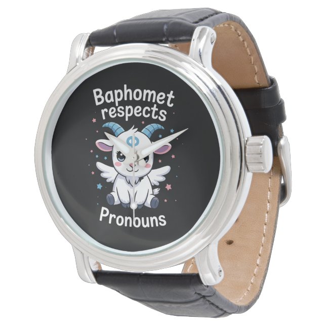 Transgender Baphomet respecteert voornaamwoorden T Horloge (Gekanteld)
