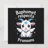 Transgender Baphomet respecteert voornaamwoorden T Kaart (Voorkant)