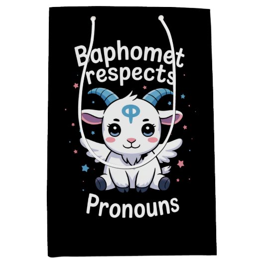 Transgender Baphomet respecteert voornaamwoorden T Medium Cadeauzakje (Voorkant)