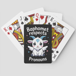 Transgender Baphomet respecteert voornaamwoorden T Pokerkaarten