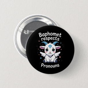 Transgender Baphomet respecteert voornaamwoorden T Ronde Button 5,7 Cm