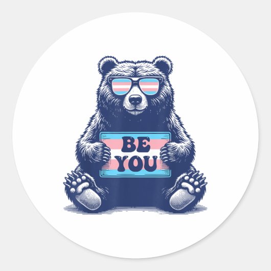 Transgender Be You Trans Pride M2f F2m Ronde Sticker (Voorkant)
