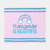 Transgender Beauful Rainbow Fleece Deken (Voorkant (Horizontaal))