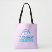 Transgender Beauful Rainbow Tote Bag (Voorkant)