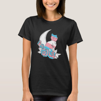 Transgender Bloem Kat Maan Transseksueel Vlag LGBT T-shirt
