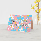 Transgender Bloem Verjaardag Kaart (Gele Bloem)