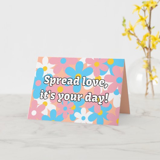 Transgender Bloem Verjaardag Kaart (Gele Bloem)