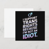 Transgender Bondgenoot Trans Pride Vlag Steun Kaart (Voorkant / Achterkant)