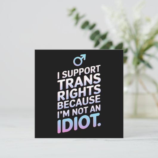 Transgender Bondgenoot Trans Pride Vlag Steun Kaart (Staand voorkant)