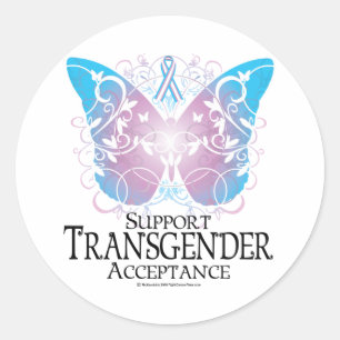 Transgender Butterfly Ronde Sticker