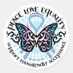 Transgender Butterfly Tribal Ronde Sticker