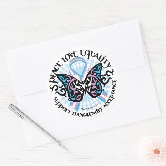 Transgender Butterfly Tribal Ronde Sticker (Envelop)