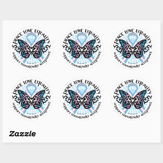 Transgender Butterfly Tribal Ronde Sticker (Vel)