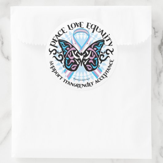 Transgender Butterfly Tribal Ronde Sticker (Tas)