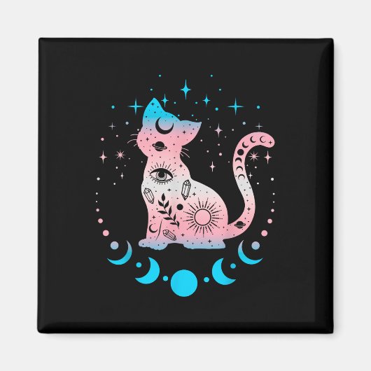 Transgender Cat Astrologie Hemelse LHBT Pride Tra Magneet (Voorkant)