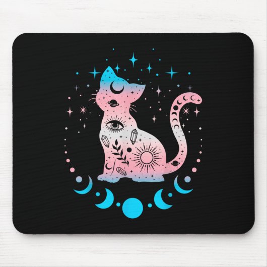 Transgender Cat Astrologie Hemelse LHBT Pride Tra Muismat (Voorkant)