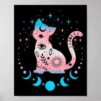 Transgender Cat Astrologie Hemelse LHBT Pride Tra Poster