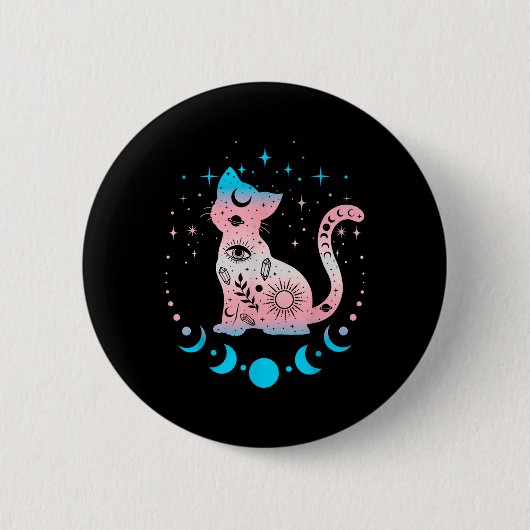 Transgender Cat Astrologie Hemelse LHBT Pride Tra Ronde Button 5,7 Cm (Voorkant)