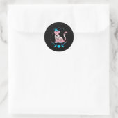 Transgender Cat Astrologie Hemelse LHBT Pride Tra Ronde Sticker (Tas)