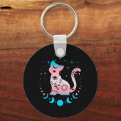 Transgender Cat Astrologie Hemelse LHBT Pride Tra Sleutelhanger (Voorkant)