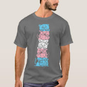 Transgender Cat Stack Cute Trans Pride Flag LGBT T-shirt (Voorkant)