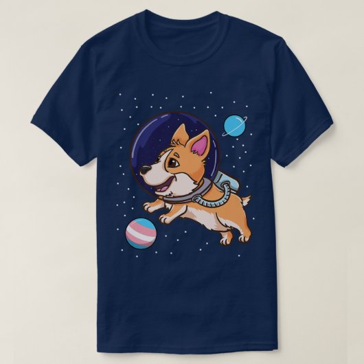Transgender Corgi in de ruimte Trans Pride1333 T-shirt (Design voorkant)