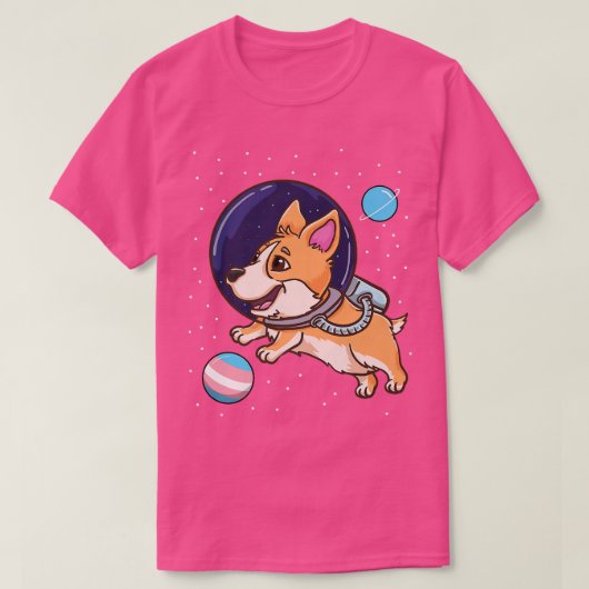 Transgender Corgi in de ruimte Trans Pride1335 T-shirt (Design voorkant)