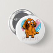 Transgender Dachshund Rainbow Heart Pride LGBT Hon Ronde Button 5,7 Cm (Voorkant /achterkant)