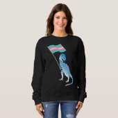 Transgender Dinosaur Trans Pride Lgbt Pride Flag P Trui (Voorkant volledig)