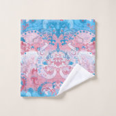 Transgender Dragon Damask - Trans Pride Flag Kleur Bad Handdoek (Wasdoekje)