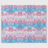Transgender Dragon Damask - Trans Pride Flag Kleur Cadeaupapier (Vlak)