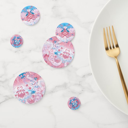 Transgender Dragon Damask - Trans Pride Flag Kleur Confetti (Groep)