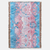 Transgender Dragon Damask - Trans Pride Flag Kleur Deken (Voorkant Verticaal)