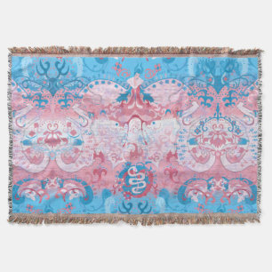 Transgender Dragon Damask - Trans Pride Flag Kleur Deken